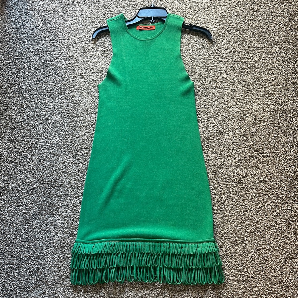 Simon Miller Vibrant Green Dress with Fringe Detail